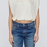 MV SATIN SHELL CAP TOP Beige / XS