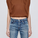 MV SATIN SHELL CAP TOP Brown / XS