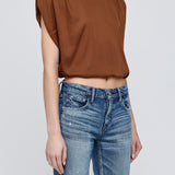 MV SATIN SHELL CAP TOP Brown / XS