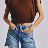 MV SATIN SHELL CAP TOP