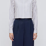 BASIC STRIPED CROPPED SHIRT