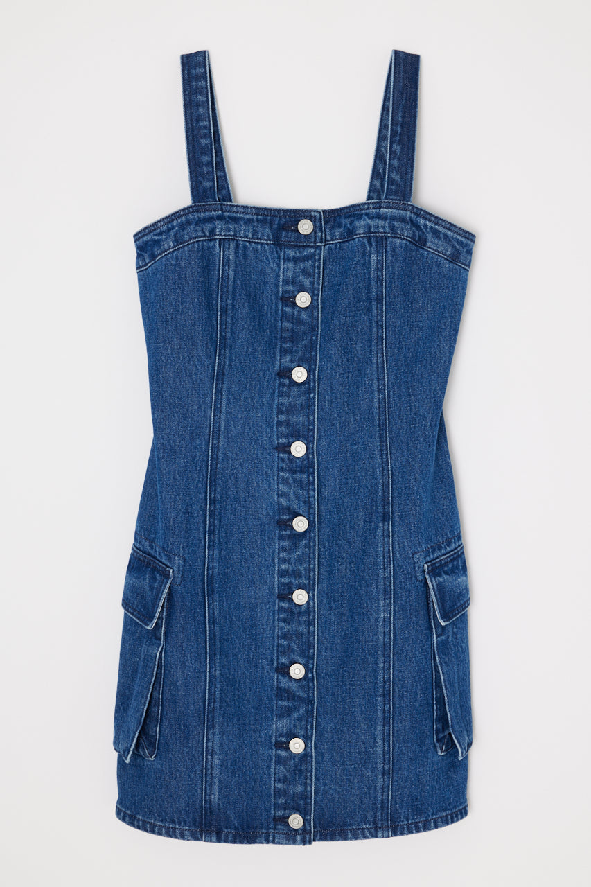 DENIM CARGO MINI DRESS