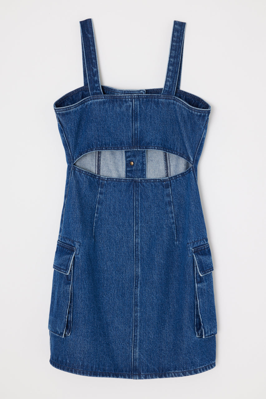 DENIM CARGO MINI DRESS