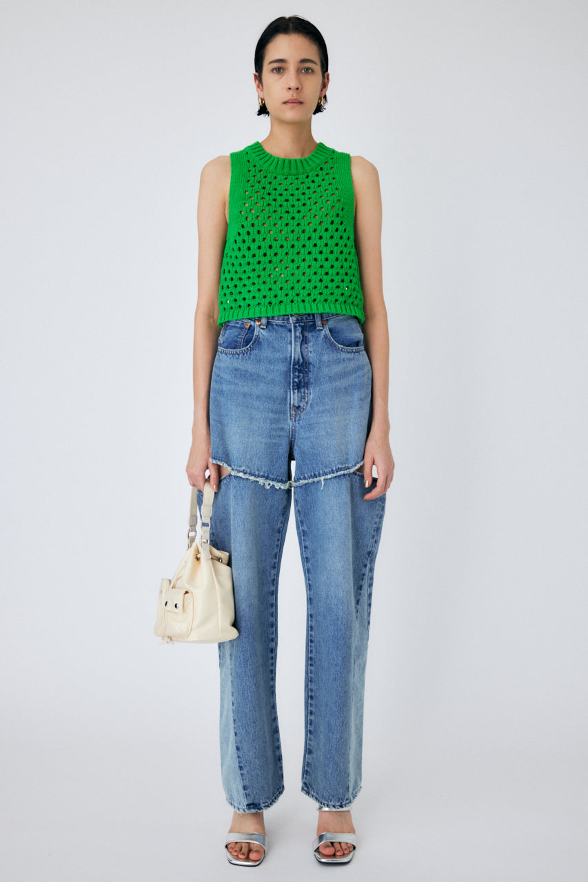 moussy カットアウトルーズストレートデニム　24インチ Cut Out Wide Straight – MOUSSY