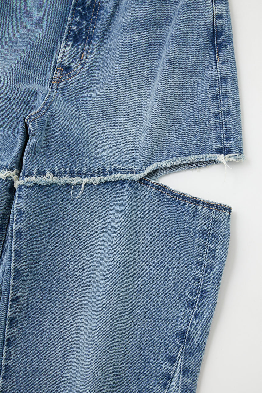 パンツ MOUSSY CUT OUTLOOSE DENIM MOUSSY（マウジー） ジーンズ デニム デニムパンツ CUT OUT LOOSE