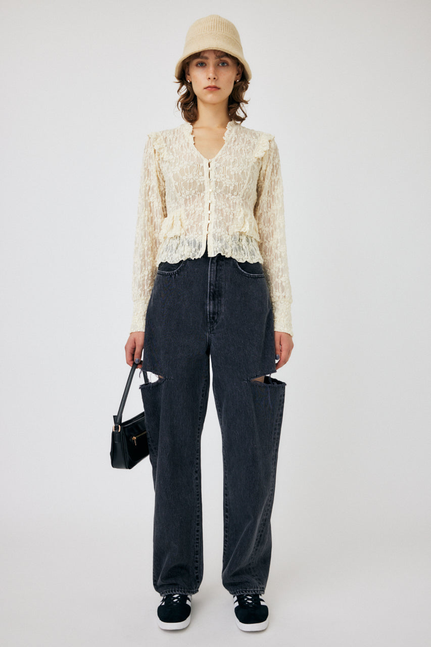 Thigh Slit Black Loose Straight – MOUSSY