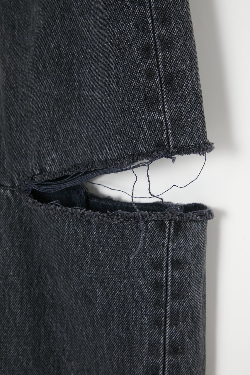 Thigh Slit Black Loose Straight – MOUSSY