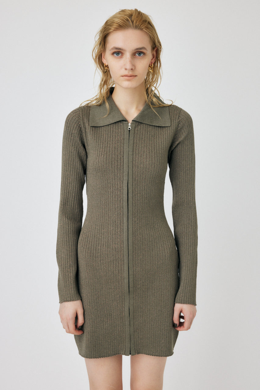 MOUSSY Zip UP Long Sleeve Mini Dress Color: Khaki Size: 1 (S) MOUSSY Zip UP Long Sleeve Mini Dress Color: Khaki Size: 1 (S)