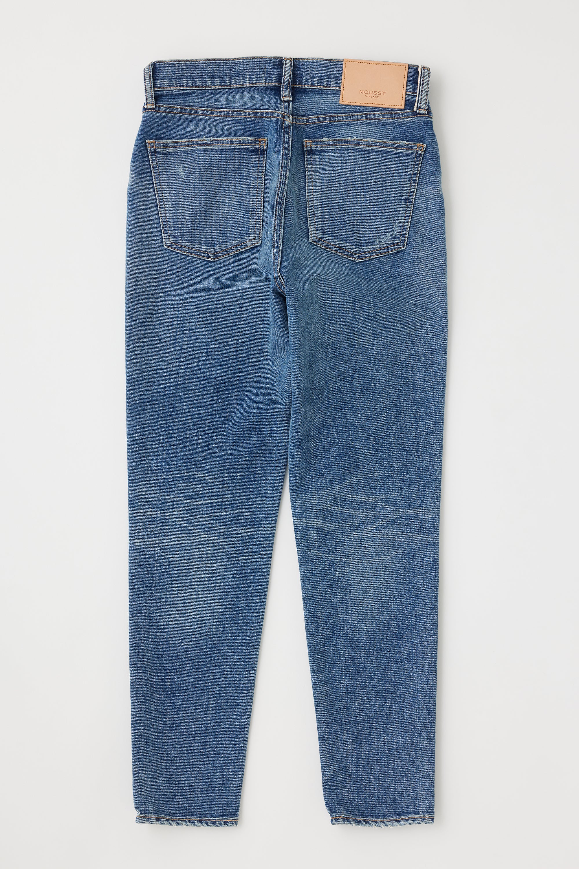 MOUSSY 2024 Jeans Glendale Skinny Crop Blue Denim Distressed Raw Hem Size 25 ($340)