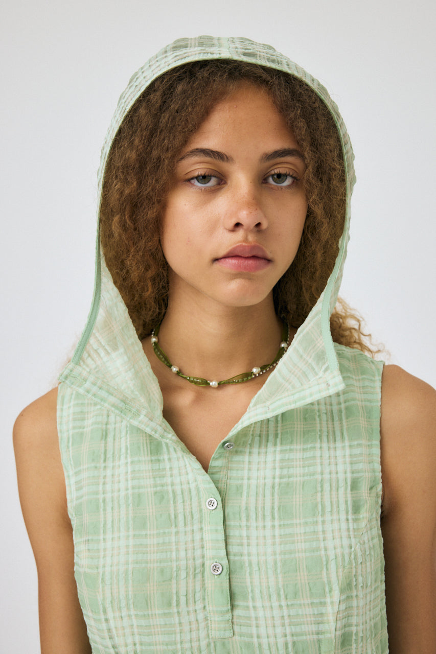 HOODIE SLEEVELESS CHECK DRESS – MOUSSY