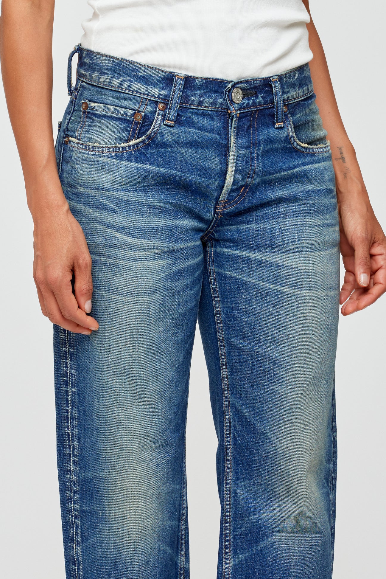 Low Rise Minneola Straight Leg, Dark Blue