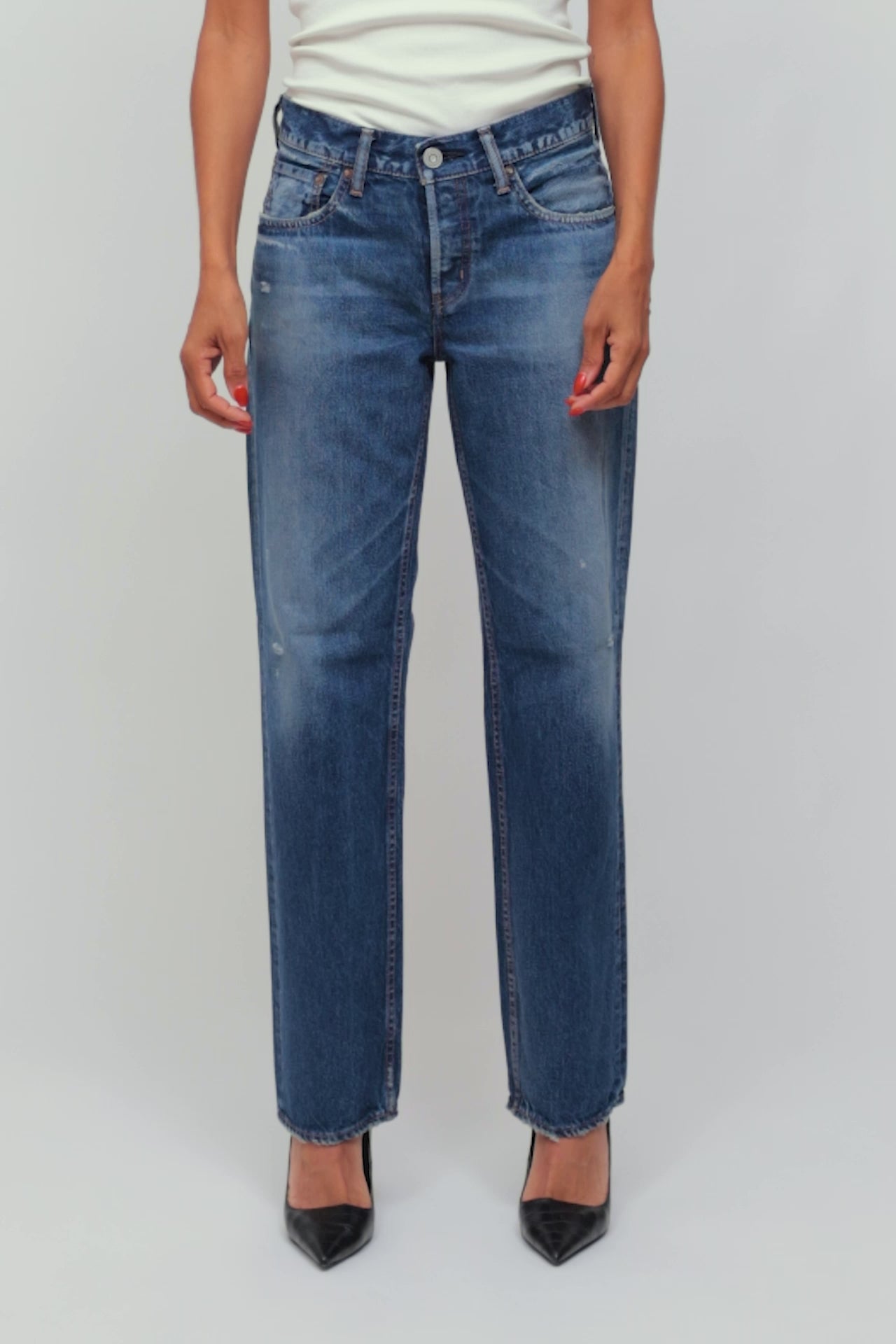 【美品】【レアサイズ】MOUSSY GBL MV WIDE STRAIGHT Cross Waist Wide Straight – MOUSSY